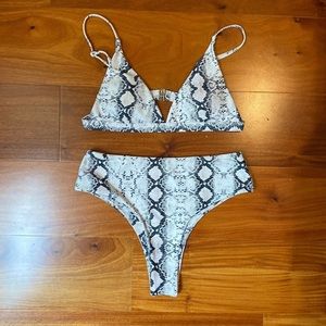snake skin high waisted set